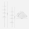 SONGMICS Adjustable Bathroom Corner Shelf with 4 Trays White