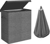 SONGMICS Linenette Fabric Laundry Hamper 142L Dark Grey