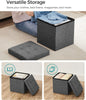 SONGMICS 30cm Folding Storage Ottoman Foot Rest Stool with Storage Dark Grey