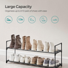 SONGMICS 2 Tier Metal Shoe Rack for 10 Pairs of Shoes Grey