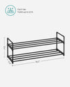 SONGMICS 2 Tier Metal Shoe Rack for 10 Pairs of Shoes Grey