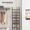 SONGMICS 10 Tier Metal Shoe Rack Non-Woven Fabric Shelves Black LSH010B02