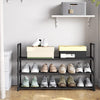 SONGMICS 3-Shelf Metal Shoe Rack Entryway Black LSA303B02