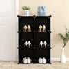 SONGMICS 6 Cube Storage Organizer and Storage with Rubber Mallet Black