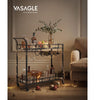 VASAGLE Bar Serving Wine Cart With Wheels And Wine Bottle Holders Black