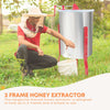 2 Frame Honey Extractor Stainless Manual Spinner Crank Honey Bee Hive Beekeeping