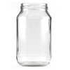 10x 1L Flint Glass Jars + Twist Finish Lids - Round Food Storage Preserving