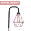 Sarantino Rose Gold Floor Lamp with Geometric Shade