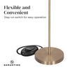 Sarantino 3-Light Gold Metal Floor Lamp with Glass Shades