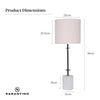 Sarantino Concrete & Metal Table Lamp with Off-White Linen Shade