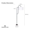 Sarantino Metal Floor Lamp with Marble Base & Off-White Shade