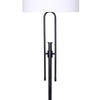 Sarantino Height-Adjustable Metal Floor Lamp Matte Black