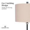 Sarantino Metal Table Lamp with Linen Drum Shade