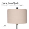 Sarantino Metal Table Lamp with Linen Drum Shade