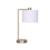 Sarantino Metal Task Lamp with USB Charging Port Antique Brass Finish