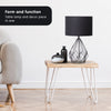 Sarantino Metal Wire Table Lamp in Black Finish With Black Drum Shade