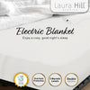 Laura Hill Heated Electric Blanket Double Size Fitted Polyester Underlay Winter Throw - White