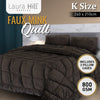 Laura Hill Faux Mink Comforter Quilt Doona Duvet 800GSM - King