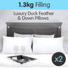 Laura Hill Duck Down Feather Pillow Twin Set - 1.3kg