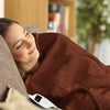 Laura Hill Heated Electric Blanket Throw Rug Coral Warm Fleece Brown