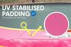 Kahuna 12ft Trampoline Free Ladder Spring Mat Net Safety Pad Cover Round Enclosure - Pink