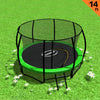 Kahuna 14ft Trampoline Free Ladder Spring Mat Net Safety Pad Cover Round Enclosure - Green