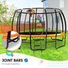 Kahuna 16ft Outdoor Trampoline Kids Children With Safety Enclosure Pad Mat Ladder Basketball Hoop Set - Orange