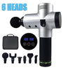 POWERFUL 6 Heads LCD Massage Gun Percussion Vibration Muscle Therapy Deep Tissue Silver