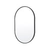 La Bella Black Wall Mirror Oval Aluminum Frame Makeup Decor Bathroom Vanity 50x75cm