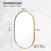 La Bella Gold Wall Mirror Oval Aluminum Frame Makeup Decor Bathroom Vanity 50x75cm