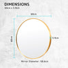 La Bella Gold Wall Mirror Round Aluminum Frame Makeup Decor Bathroom Vanity 60cm