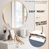 2 Set La Bella Gold Wall Mirror Round Aluminum Frame Makeup Decor Bathroom Vanity 80cm