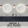 2 Set La Bella LED Wall Mirror Round Touch Anti-Fog Makeup Decor Bathroom Vanity 80cm