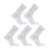 Rexy 5 Pack Medium White 3D Seamless Crew Socks Slim Breathable