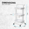 Kandoka 2 Tier White Trolley Cart Storage Utility Rack Organiser Swivel Kitchen