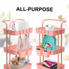 Kandoka 4 Tier Pink Trolley Cart Storage Utility Rack Organiser Swivel Kitchen