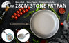 Fanjini Round 28cm Pure Sky Blue Stone Frypan Frying Pan Non-Stick Induction Ceramic