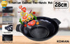 KOMAN 28cm Black Shinewon Two Hands Wok Ceramic Non-stick Titanium Coat