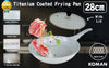 KOMAN 28cm Grey Shinewon Vinch IH Frypan Frying Pan Non-stick Induction Ceramic + Glass Lid