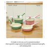 Happy Lambs 16cm Olive Sauce Pot Frying Pan w/ a Lid Set Non-Stick Stone Induction IH Frypan