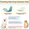 PawPang L Dog Wrap Reusable Male + 10 Ct M Diaper Booster Pads Disposable