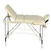 YES4HOMES 3 Fold Portable Aluminium Massage Table Massage Bed Beauty Therapy Beige