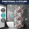 Home Master 12PCE PEVA Patterned Shower Curtain Various Stylish Designs 180cm