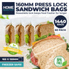 Home Master 1440PCE Sandwich Bags Press Lock Airtight Seal 16 x 15cm