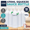 Home Master 12PCE Squeeze Sauce Salad Dressing Bottles Clear Anti-Leak 470ml