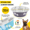 Pet Basic 24PCE Pet Bowl 16.5cm Stainless Steel Coloured With Paw Print 700ml