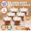 Perfect Scent 12PCE Cinnamon Scented Fragrant Candle Glass Holder 6.5cm