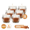 Perfect Scent 12PCE Cinnamon Scented Fragrant Candle Glass Holder 6.5cm