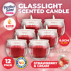 Perfect Scent 12PCE Strawberry & Cream Fragrant Candle Glass Holder 6.5cm