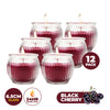 Perfect Scent 12PCE Black Cherry Scented Fragrant Candle Glass Holder 6.5cm